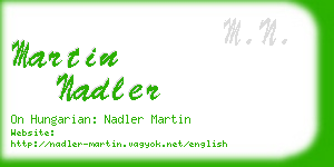 martin nadler business card